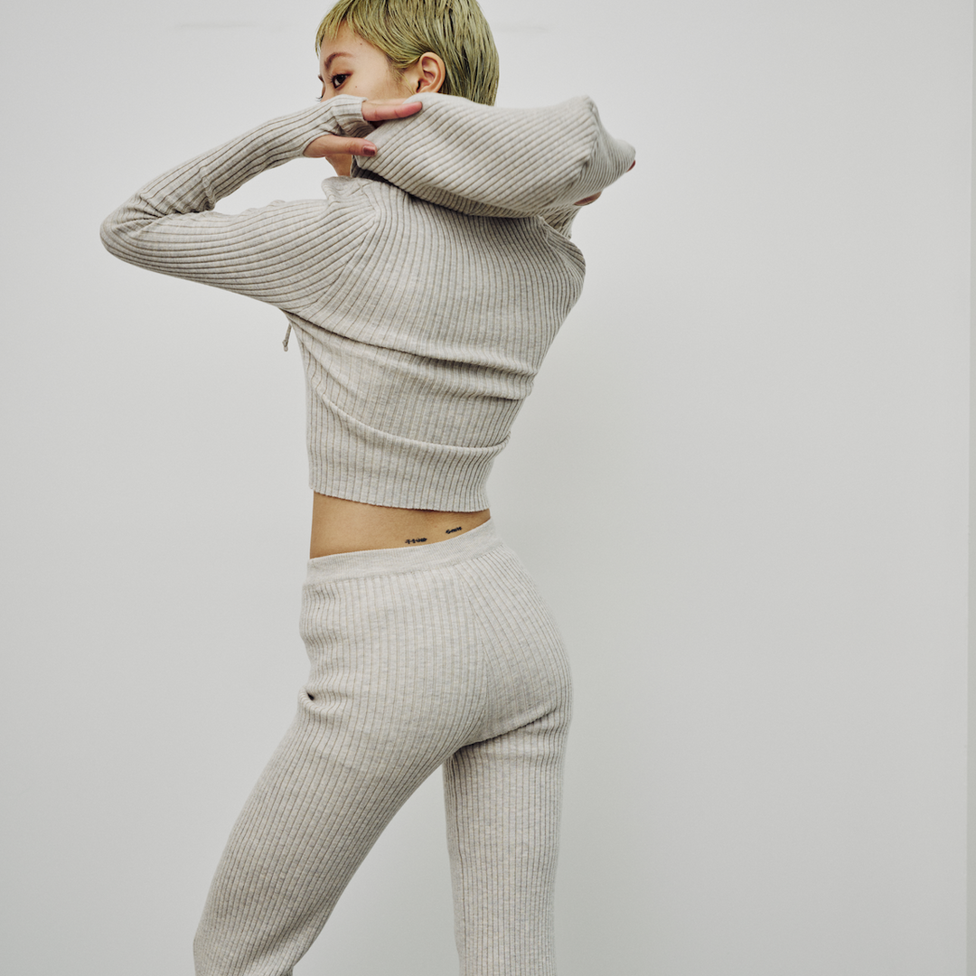 giugiu nonna pants x-long in onyx リブパンツ giugiu nonna pants x giugiu nonna pants x-long in onyx リブパンツ giugiu nonna pants x