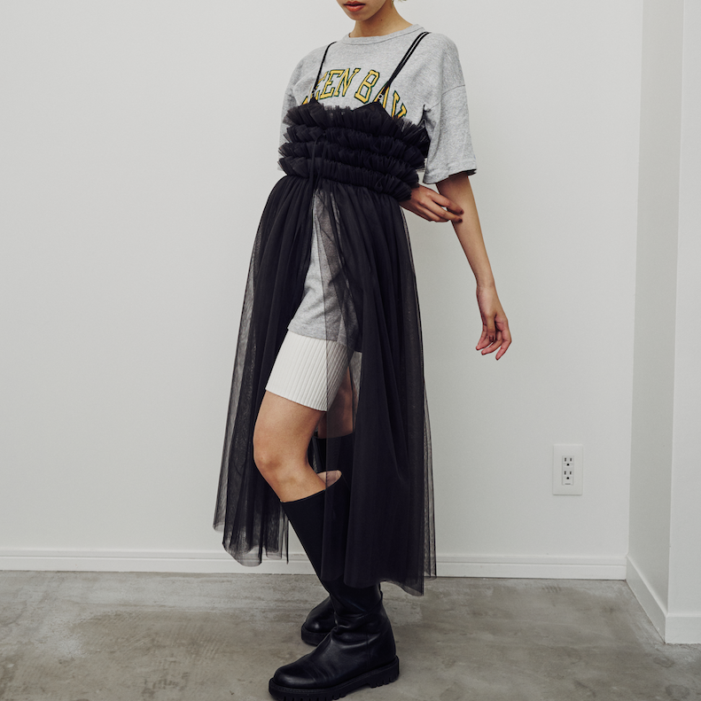 RYUKAGA-Commerbund tulle skirt – enc-ens